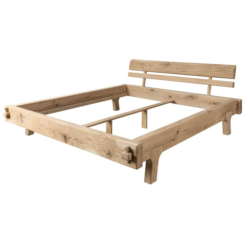 Solid Wood Storage Bed, 180 x 200 cm