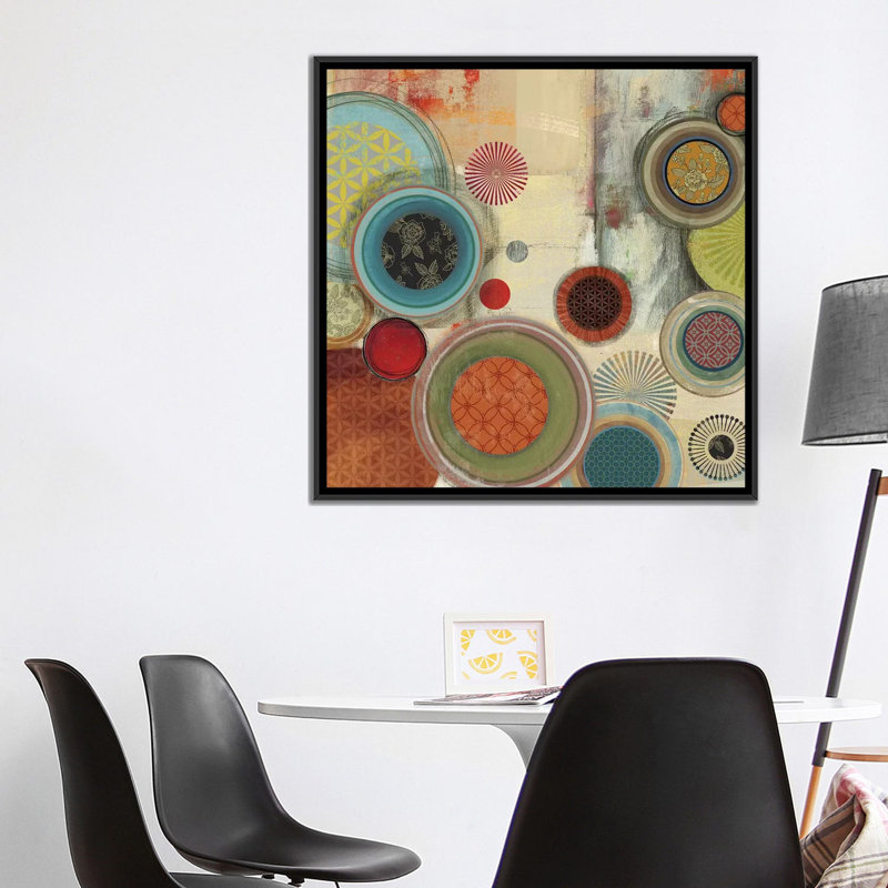 « spherical sketche i », impression sur toile, H 37 po x l 37 po x P 1,5 po, Pas de tapis, Papier d'art encadré noir