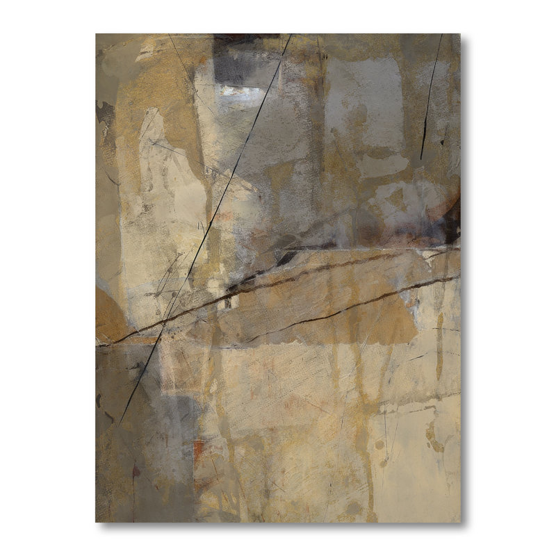 «Geometric Cream Block I», reproduction d'art sur toile tendue, H 40 po x l 30 po x 1,5 po