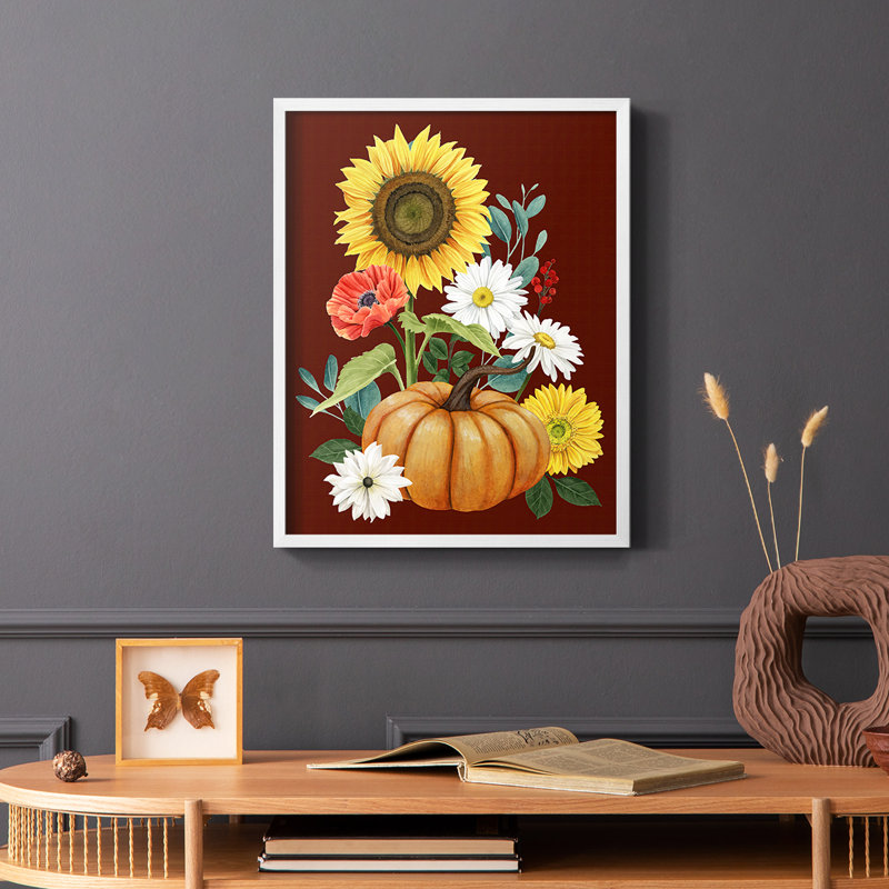 «Beautiful Fall II», reproduction encadrée - bois massif, H 14 po x l 11 po, Blanc