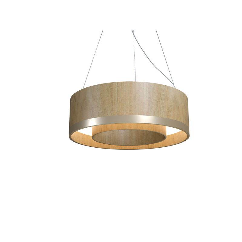 Luminaire suspendu cylindrique Accord, 9.84" H x 23.62" W x 23.62" D, Louro Freijo