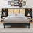 Queen Solid Wood Bed Frame With Matching Nightstands And Lamp-Integrated Design-1178557726