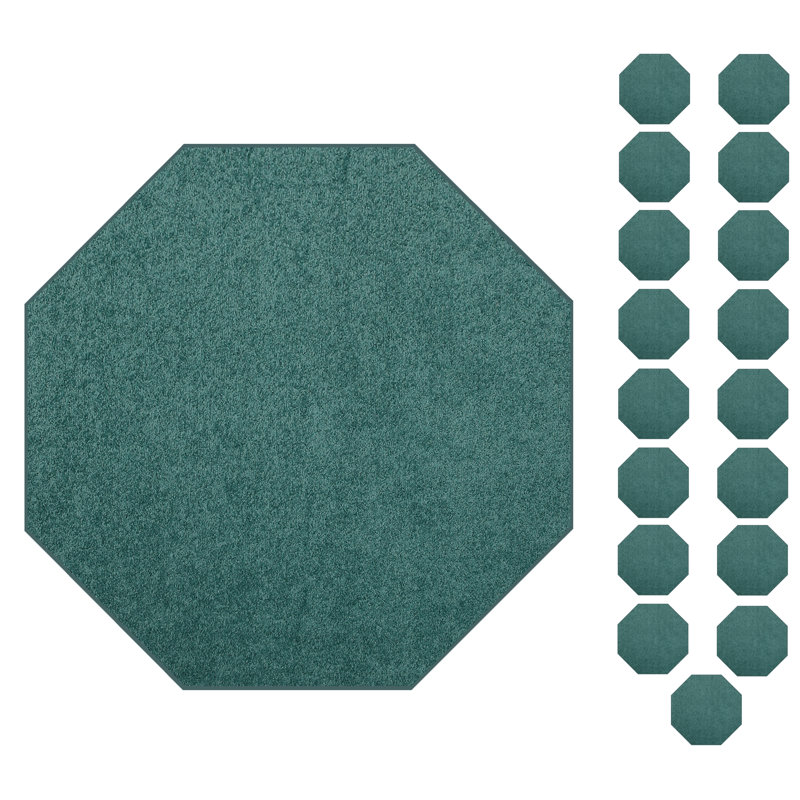 Ensemble de tapis intérieur / extérieur en polyester touffeté à la machine Goslinga, Octogone 3 pi x 3 pi