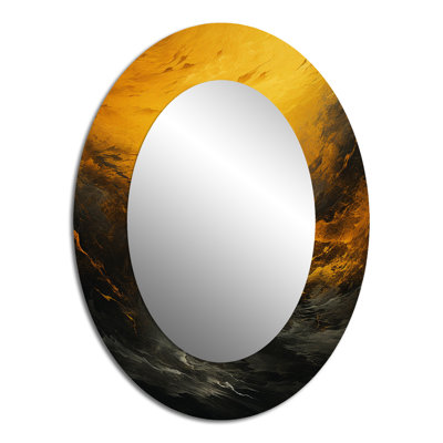 Yellow Whirling Winds I - Storms Wall Mirror, Yellow Decorative Mirror, Printed Metal Art