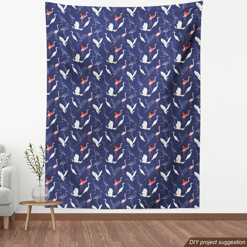 Tissu décoratif héron tropical, l 58 po x L 108 po