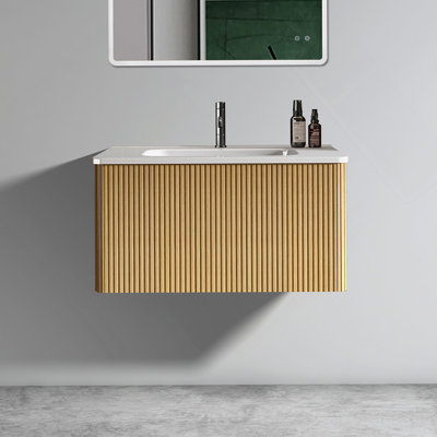 Meuble-lavabo mural moderne avec lavabo