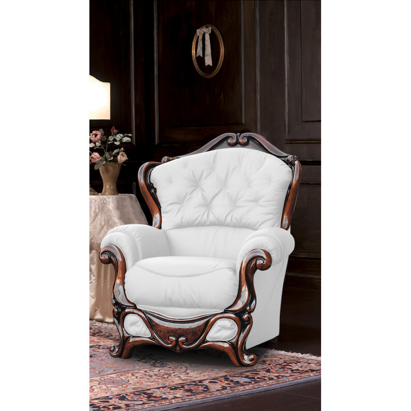 Dodgson Faux Leather Armchair, White
