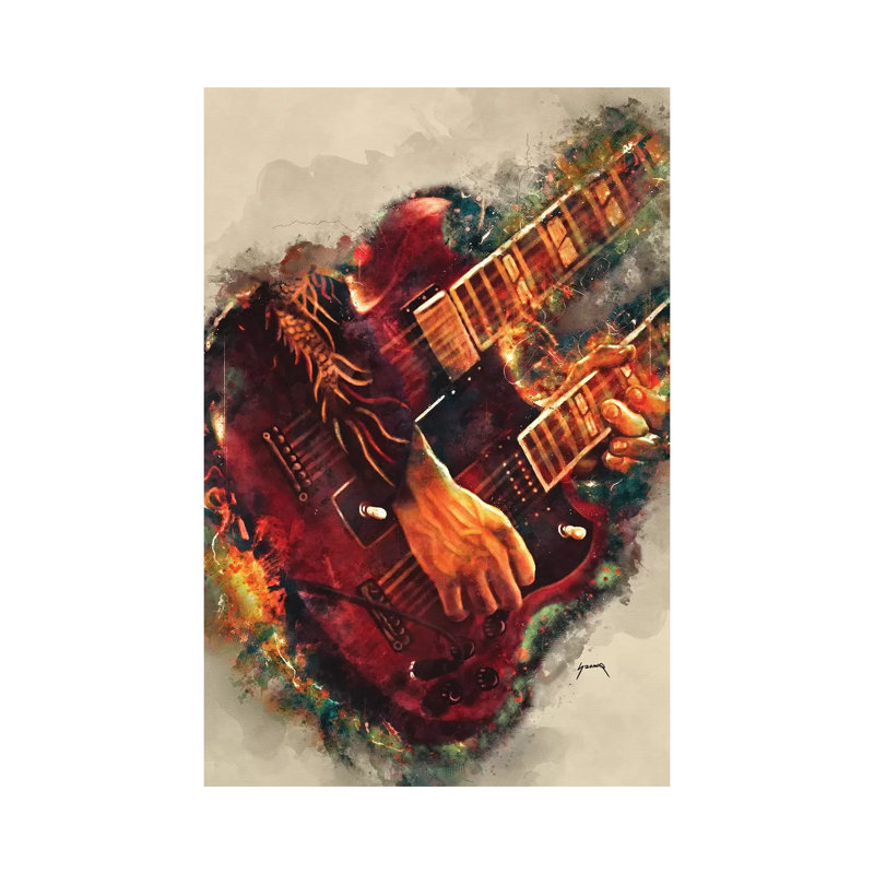 Jimmy Page's Electric Guitar - Print on Canvas, Wrapped Canvas, 20.32 cm H x 30.48 cm W