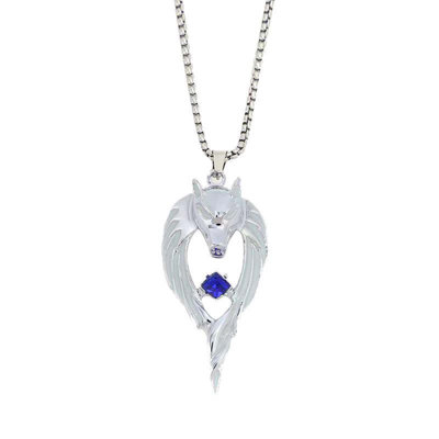 A necklace Glowing Wolf Necklace Retro Hip-hop Street Trendy Men's Luminous Wolf Pendant