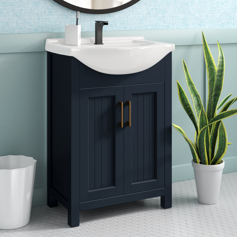 Boesch 24" Single Bathroom Vanity with Ceramic Top, Midnight Blue
