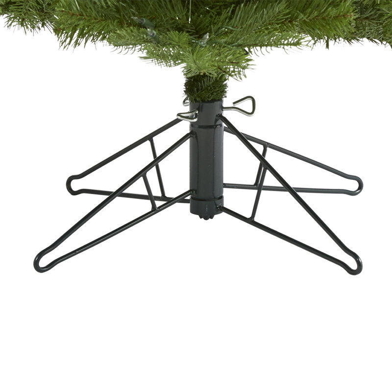 Sapin de Noël vert plume artificielle avec lumières, H 7 pi