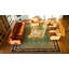 Tapis antique grand médaillon antique à tissage plat Aubusson