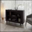 Console Wengue en mélamine avec rangement ouvert