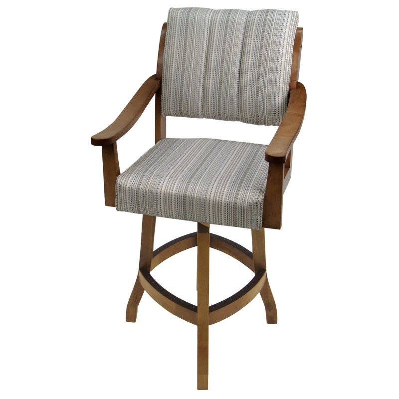 Tabouret de bar Curby, Noyer, Tabouret de comptoir (siège d'une hauteur de 26 p