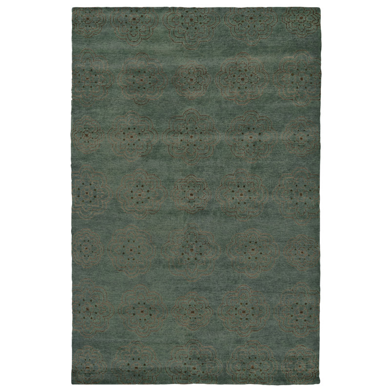 Cody Hand Knotted Wool Floral Indoor Rug, Rectangle 5'6" x 8'6"