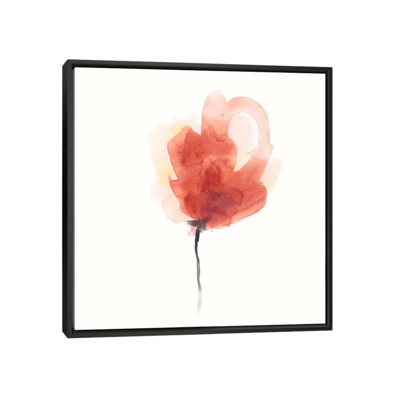 « expressif fleuris iii », impression sur toile, H 18 po x l 18 po x P 1,5 po, Toile avec cadre flottant noir, Pas de tapis