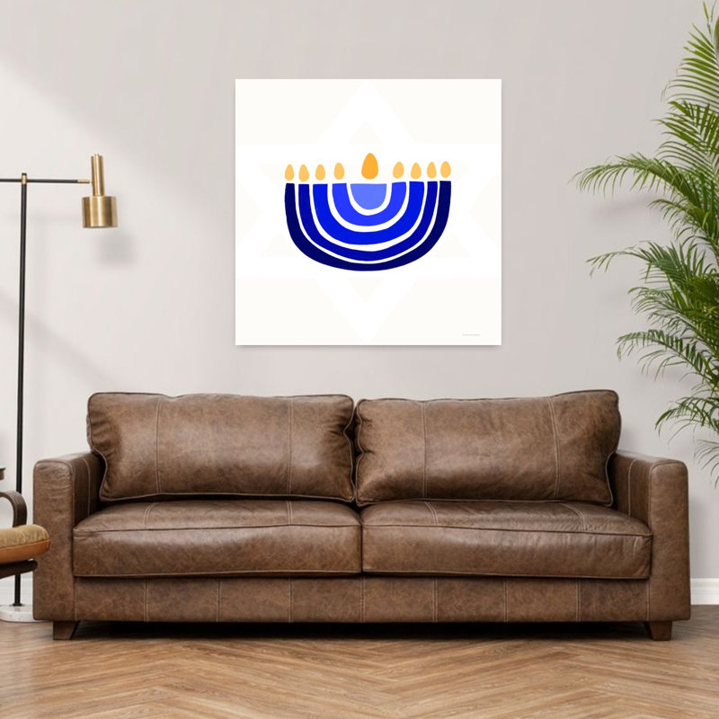 Art contemporain abstrait Rainbow Menorah, H 36 po x l 36 po