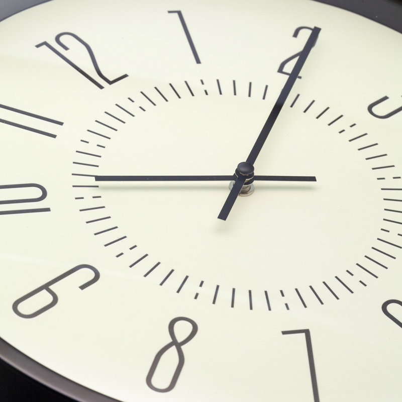 Luminous '- Horloge murale - 13,8 po - Métal et verre - Noir, Blanc