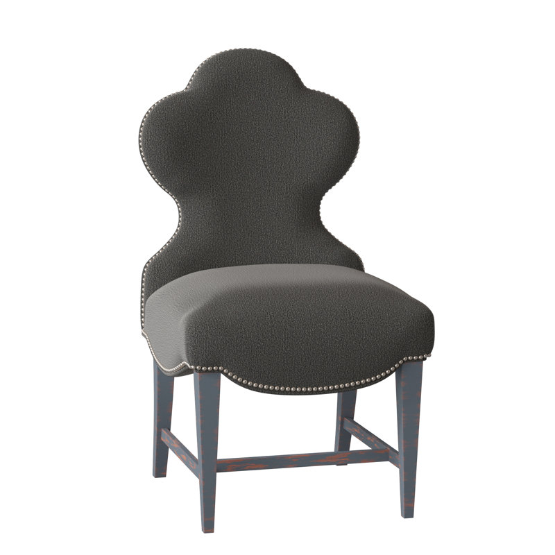 Ace Of Clubs Dining Chair, Vintage Ebony, Polished Nickel Small, Margaret Lipstick