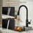 Pull Down Sprayer Kitchen Faucet With Touchless Sensor And Deck Plate-122723581