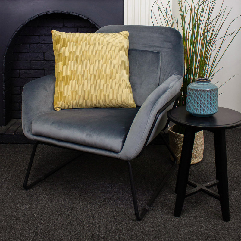 Housse et insert de coussin carré Treble Alpine Luxury, Plumes, Jaune