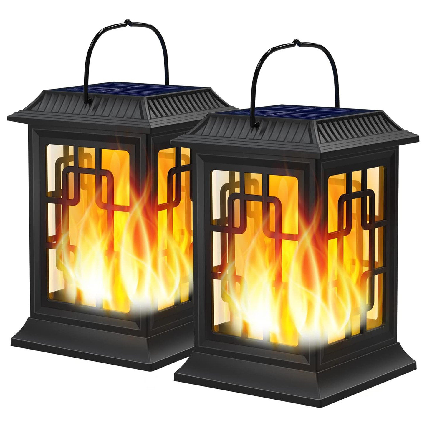 KOOPER Solar Lantern Outdoor Lights, Vintage Flickering Flame Solar  Lanterns Lights Outdoor Waterproof, Hanging Outdoor Solar Lanterns Lights,  Solar