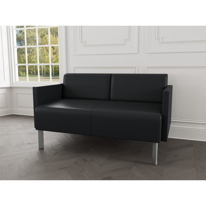 Causeuse de réception Luxe Lounge, Modena graphite, Acier argent