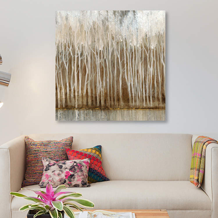 « whispering trees ii », impression sur toile, H 18 po x l 18 po x P 1,5 po, Toile tendue, Pas de tapis