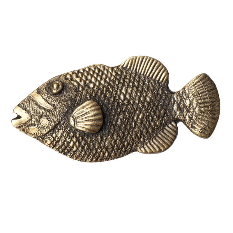 Poignée fantaisie poisson 2 1/4 po, Laiton