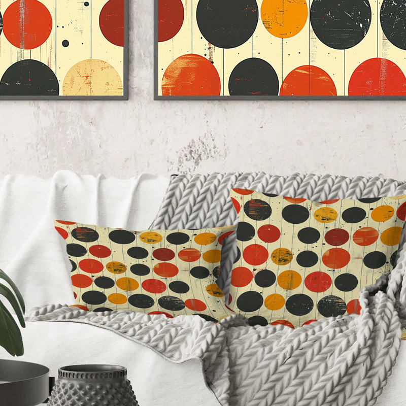 Dots - Polka Dots Throw Pillow, 16"H x 16"W