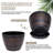 Genard 3 Pack 9 Inch Plant Pots with Drainage Holes & Saucer, Flower Pots with Tray, Set Of 3 Plastic Whiskey Barrel Planters for Indoor & Outdoor Garden Home-857373415