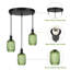 Luminaires suspendus en verre 59po pour îlot de cuisine moderne lustres de salle à manger vert