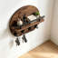 Porte-clés mural avec tablette et crochets, porte-clés rustique en bois pour l'organisation et la décoration de la maison-132439046
