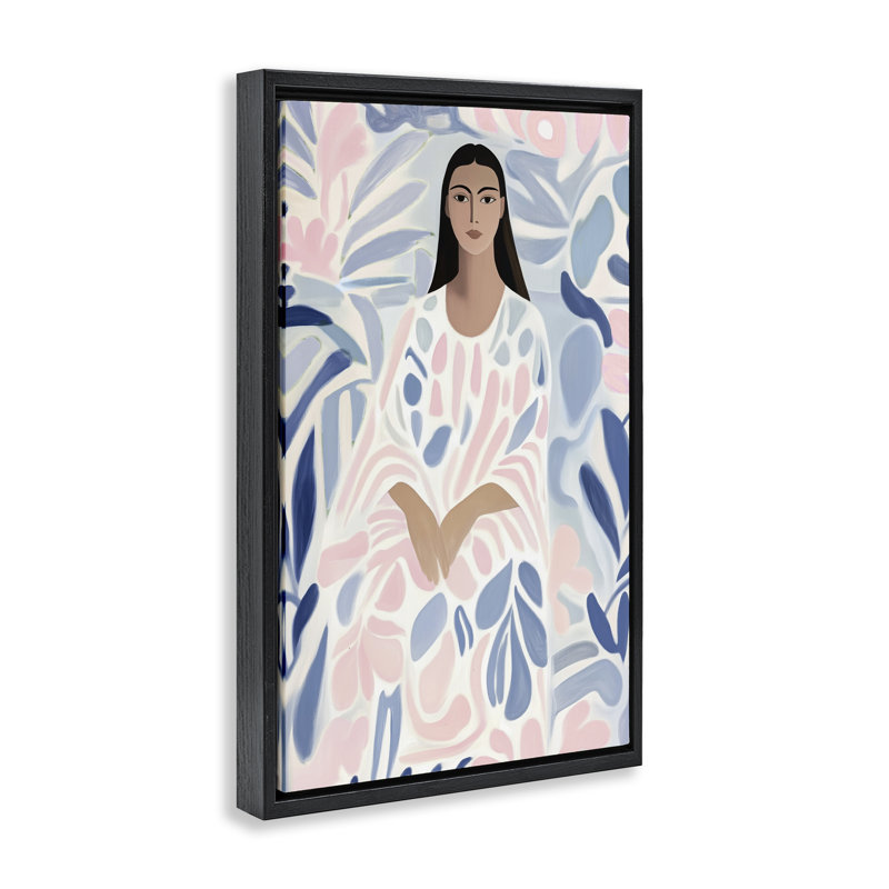Cadre flottant au pastel, Annabelle Hall, Cadre flottant noir de jais, H 25 po x l 17 po