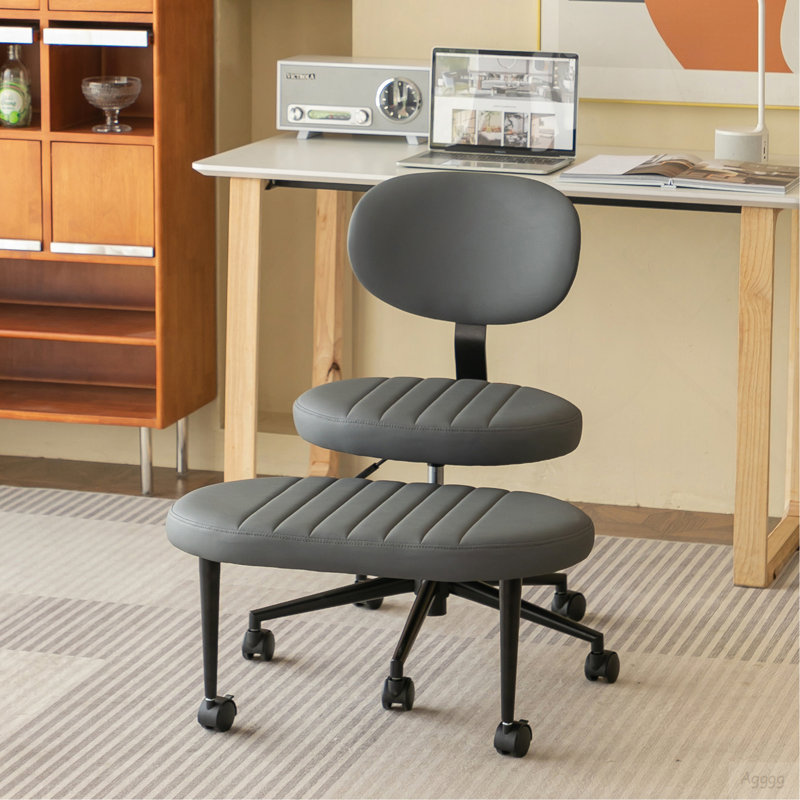 Chaise de bureau ergonomique multi-positions à pattes croisées pour adultes, fauteuil pivotant de méditation et de TDAH avec support pour le dos et base roulante