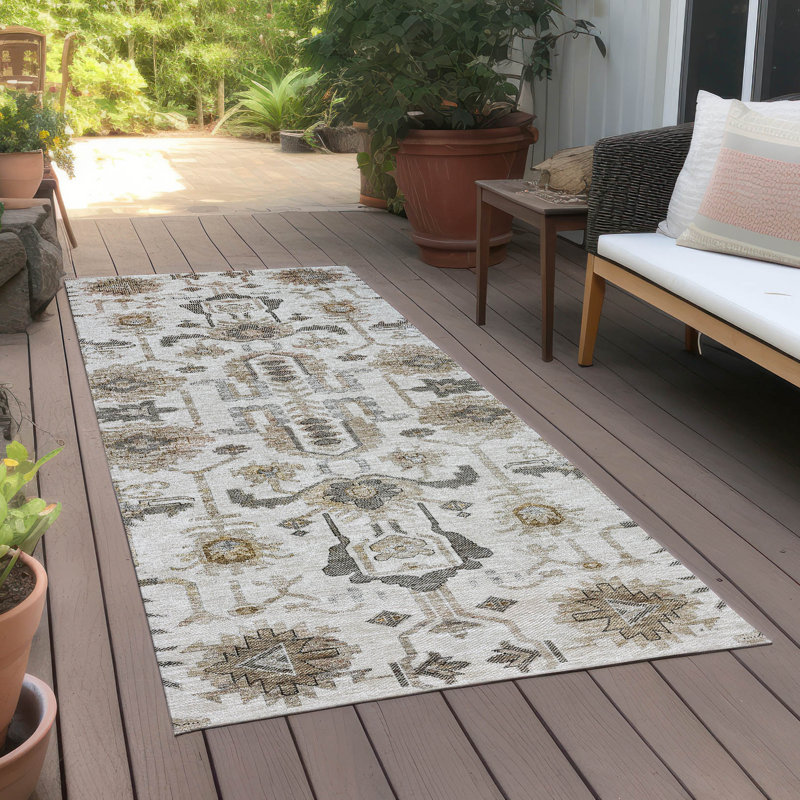 Alta Washable Oriental Indoor / Outdoor Area Rug, Runner 2'3" x 7'6"