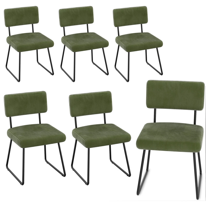Chaise d'appoint rembourrée en velours Nikitia, Vert
