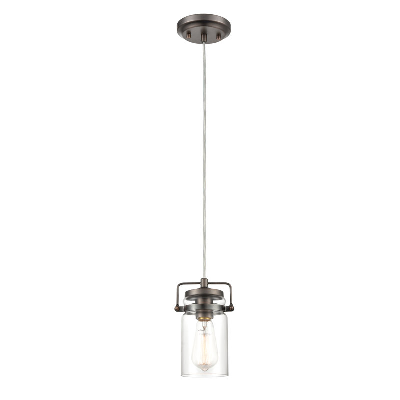 Luminaire suspendu en pot 1 lumière Mistretta, Bronze moderne
