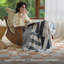 Double Stitch 100% Cotton Soft Knit Throw for Couch Geometric Pattern-108939587-108939589