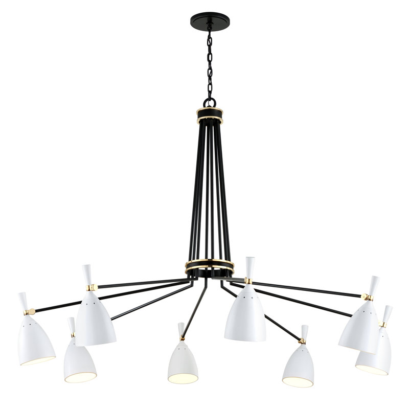 Lustre spoutnik à 8 lumières Utopia, Blanc satiné