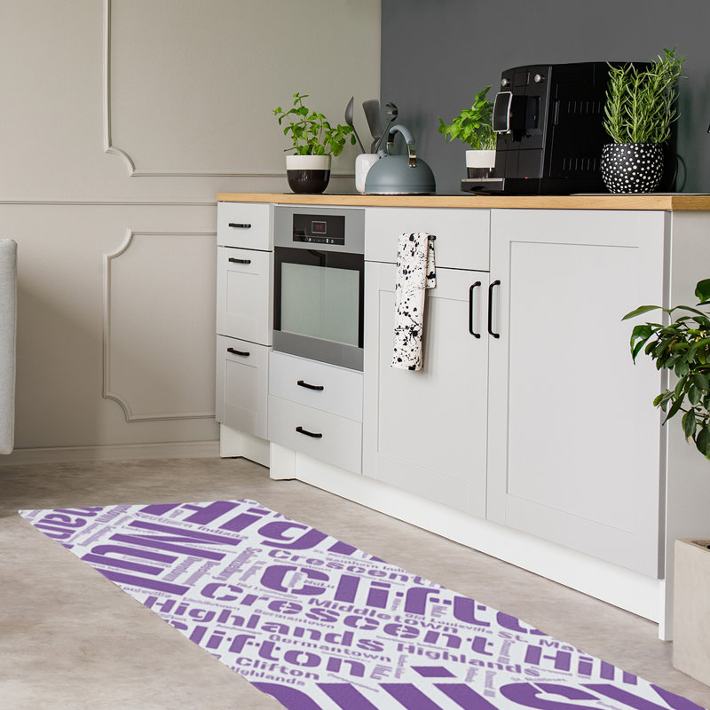Tapis de zone mauve poils longs à tissage plat, Tapis de couloir 2,5 pi x 8 pi