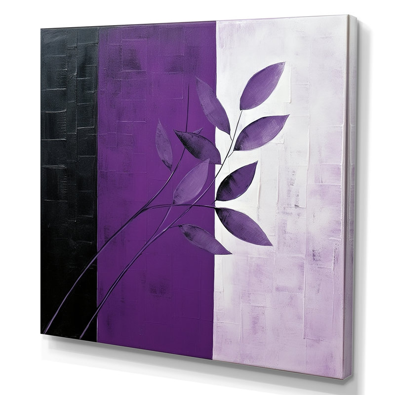 Collage de fougères mauves, Toile tendue, 36" H x 36" W