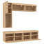  7 Piece TV Wall Cabinet Set With LED Lights-1973936516