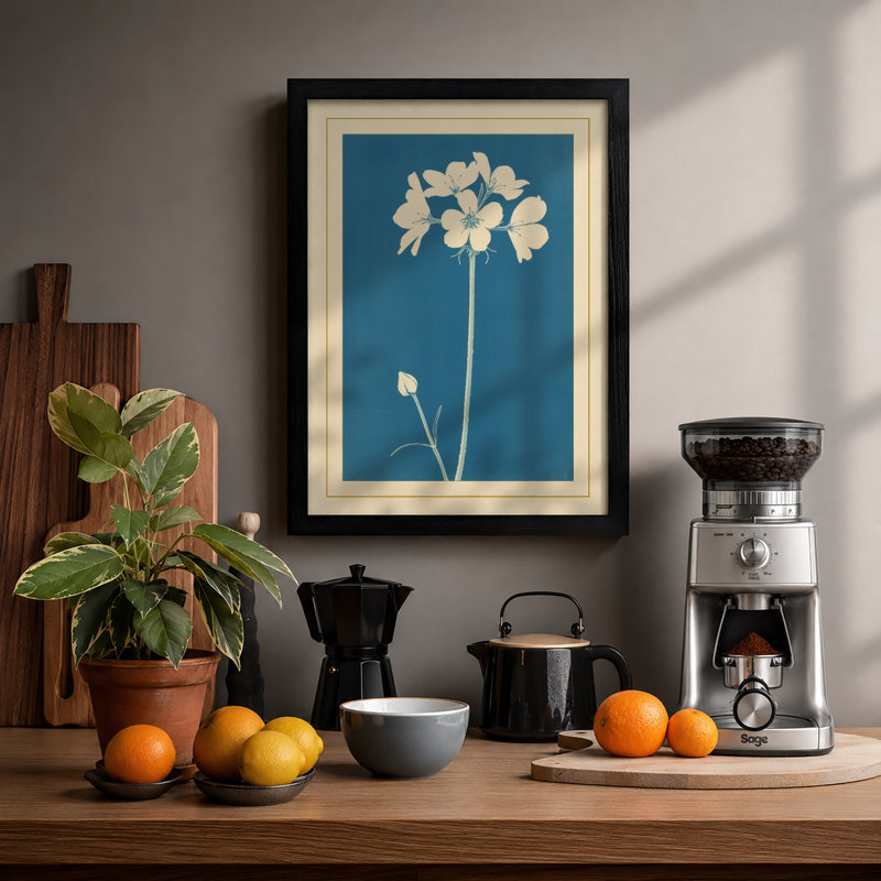 Single Bloom Botanical - Framed Print, A1 - 84.1 x 59.4 cm, Black