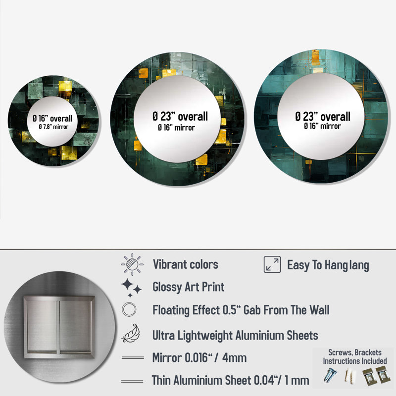 Gaetan Metal Round Mirror