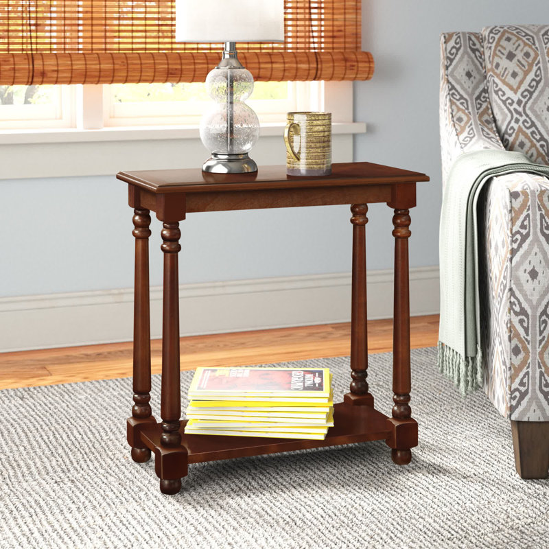Table de bout avec tablette coulissante Mayall, Acajou