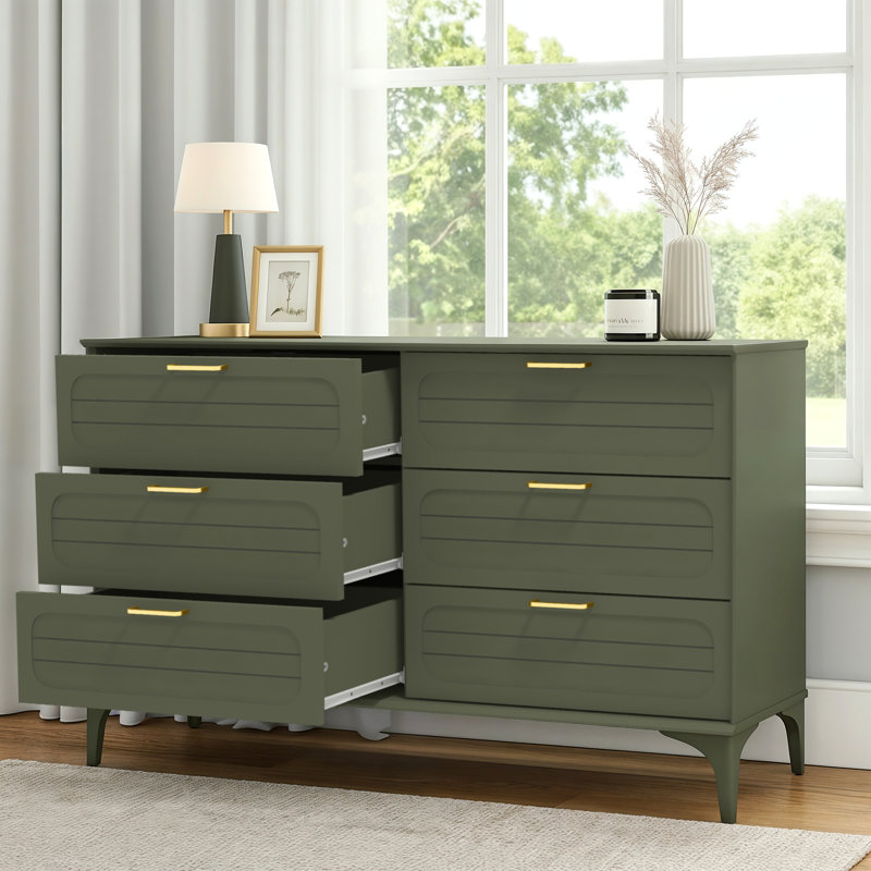 Harrington 6 Drawer Chest , Kale Green
