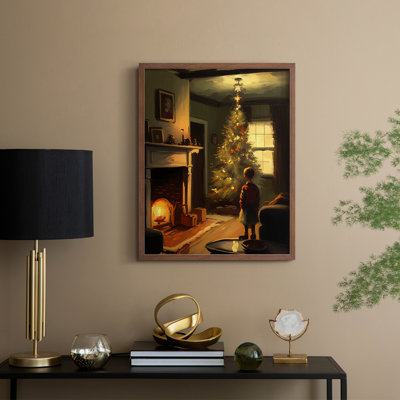 «Christmas Holiday», reproduction d'art encadrée DCV - bois massif