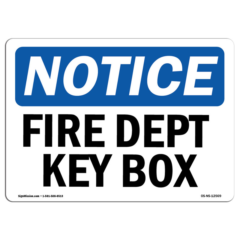 Décalcomanie de boîte à clés Fire Dept 5 po x 3,5 po
