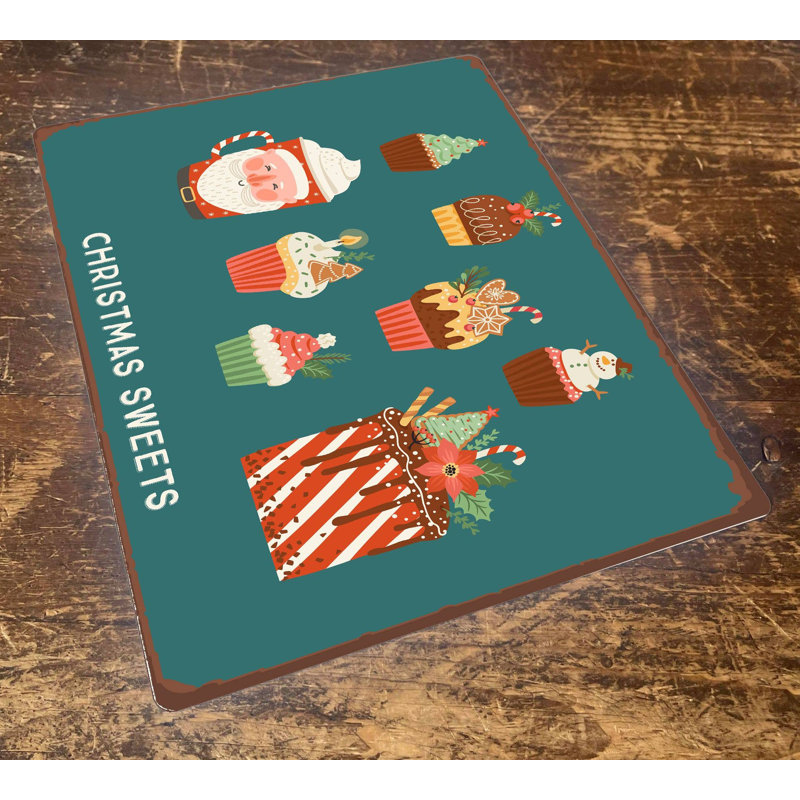 Handmade Food & Beverage Wall Decor on Metal, 28cm H x 40cm W